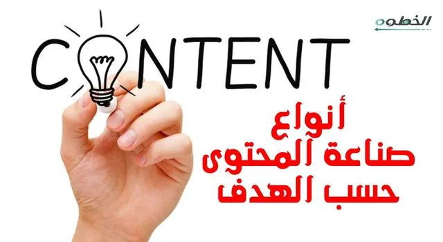 أنواع صناعة المحتوى حسب الهدف، محتوى حسب الهدف، خطة المحتوى، اختيار نوع المحتوى، تسويق المحتوى، استراتيجية المحتوى، موقع الخطوة